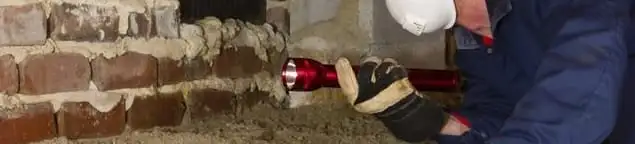 Pest control technician inspecting a crawl space for ant activity and entry points in Baton Rouge, LA