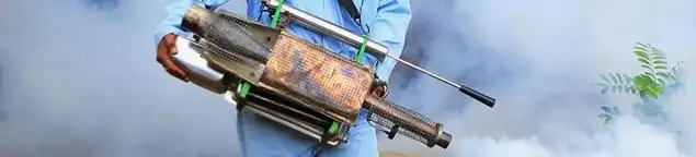 Fumigation technician using a fogger for deep pest treatment in Baton Rouge, LA